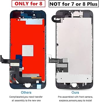 Amazon.com: for iPhone 8 Screen Replacement Black Full